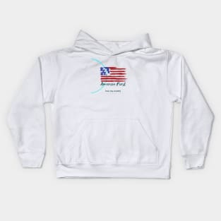 America first we love our country Kids Hoodie